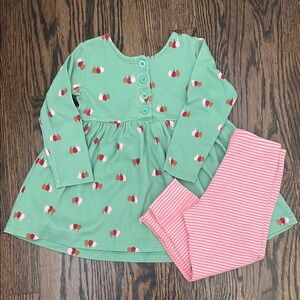 Green and Pink Kids Pajamas Set